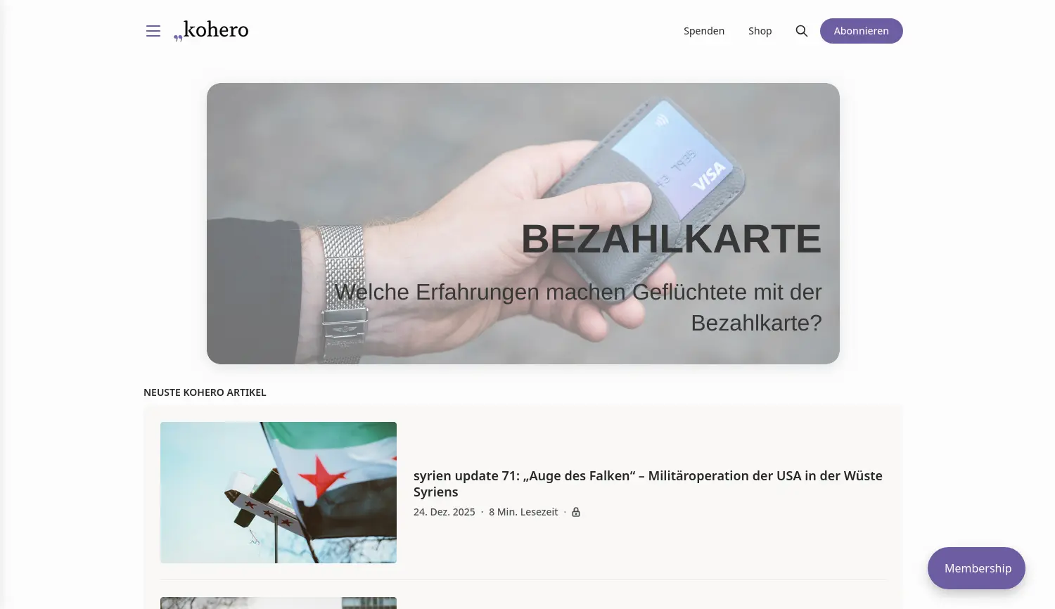 Website der Firma kohero gGmbH gemeinnützige Gesellschaft mit beschränkter Haftung