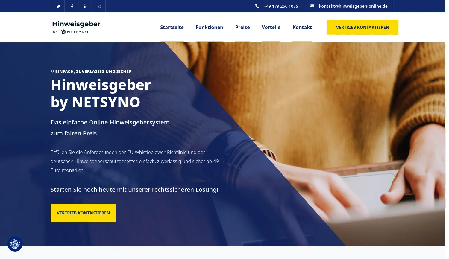 Website der Firma NETSYNO Software GmbH