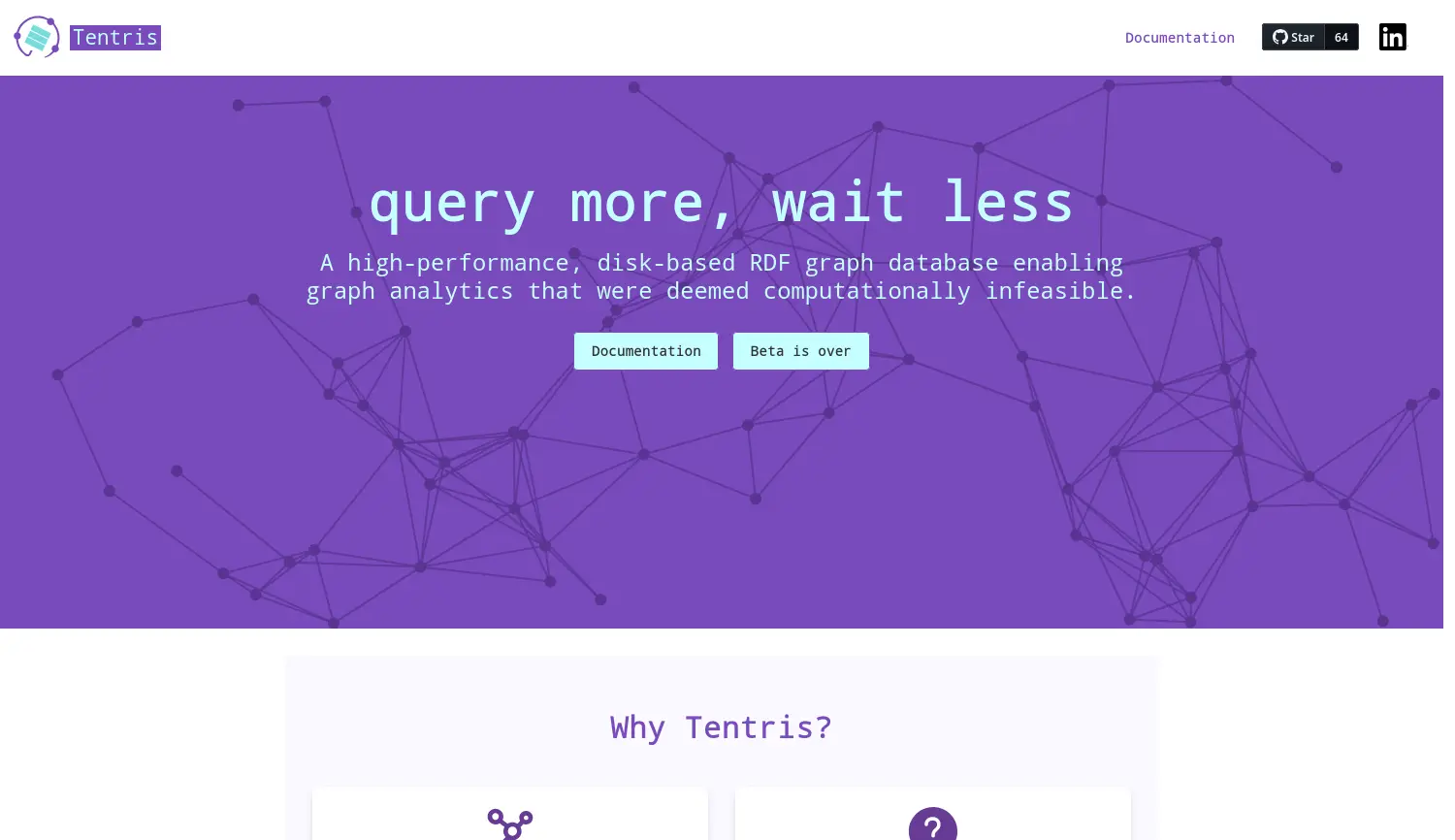 Website der Firma Tentris GmbH