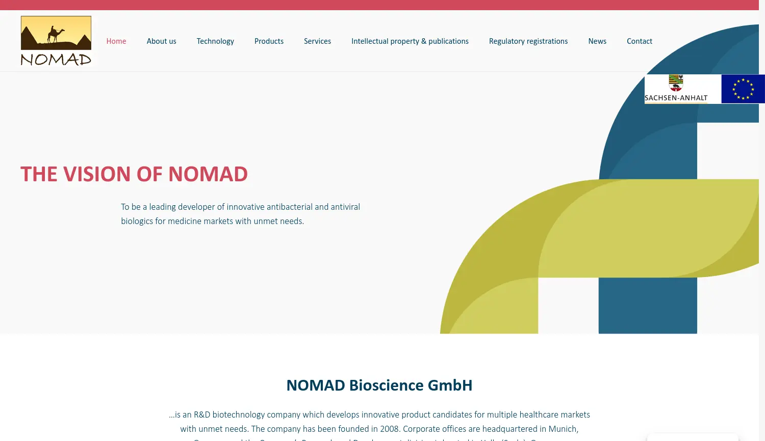 Website der Firma NOMAD Bioscience GmbH