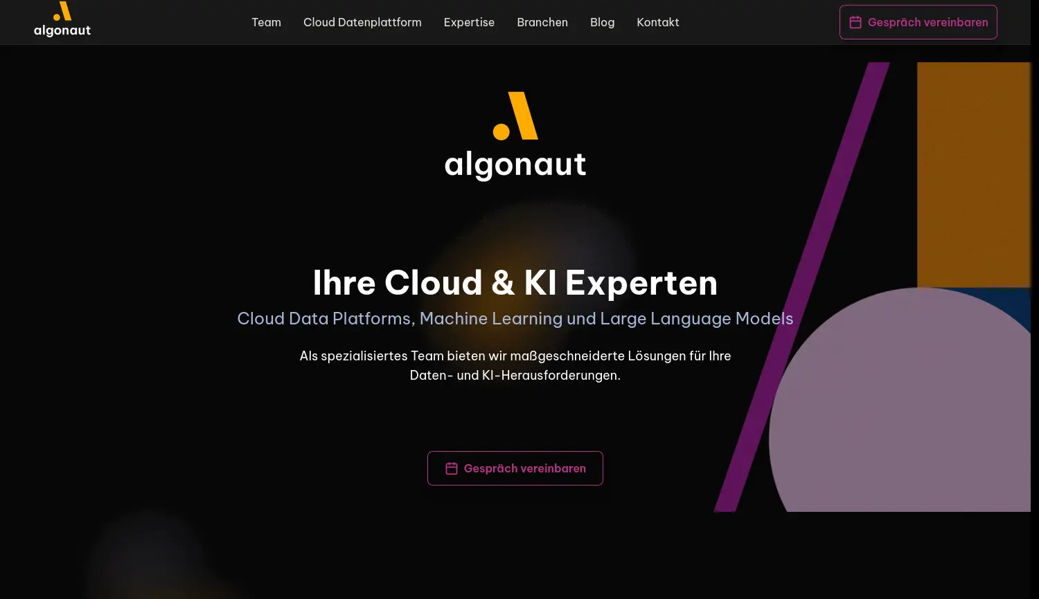 Website der Firma Algonaut GmbH