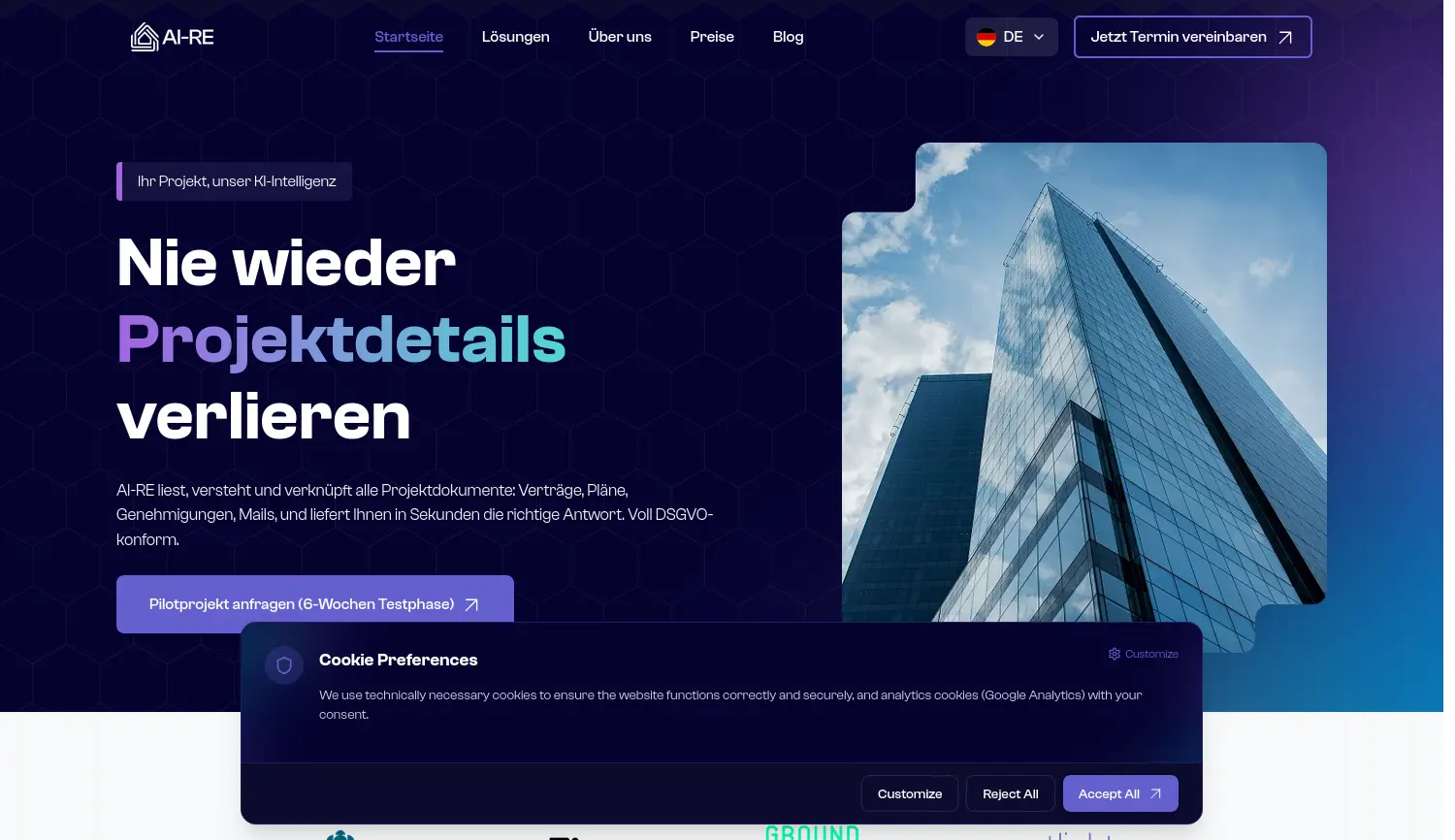 Website der Firma AI-RE UG (haftungsbeschränkt)