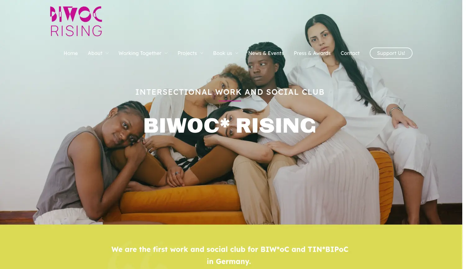 Website der Firma BIWOC Rising gUG (haftungsbeschränkt)