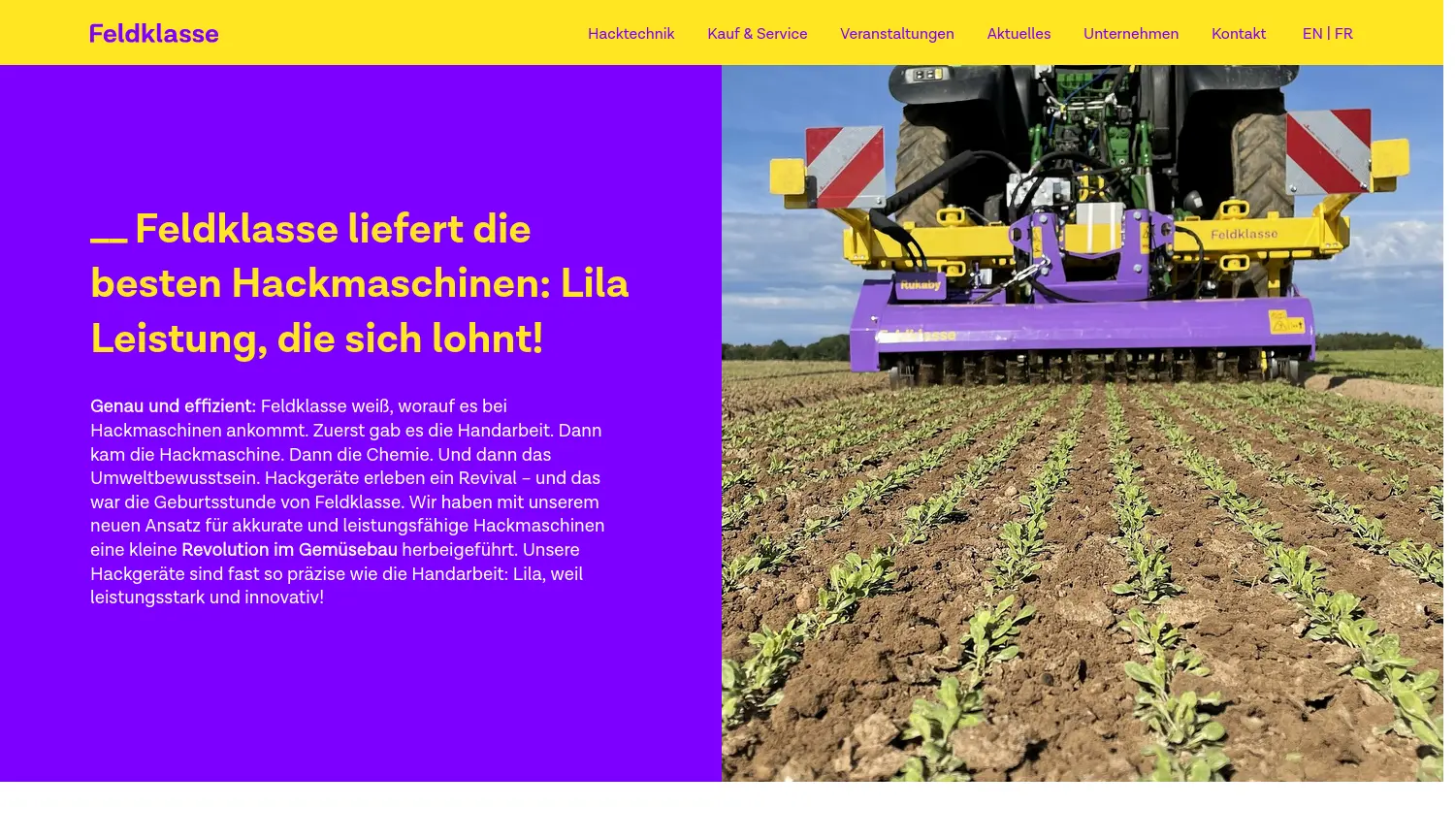 Website der Firma Feldklasse GmbH
