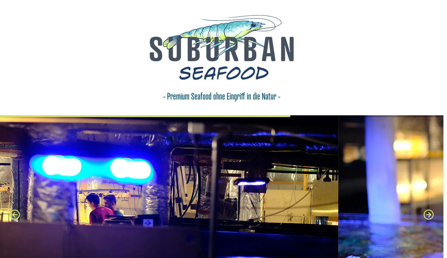 Website der Firma Suburban Seafood Germany UG
