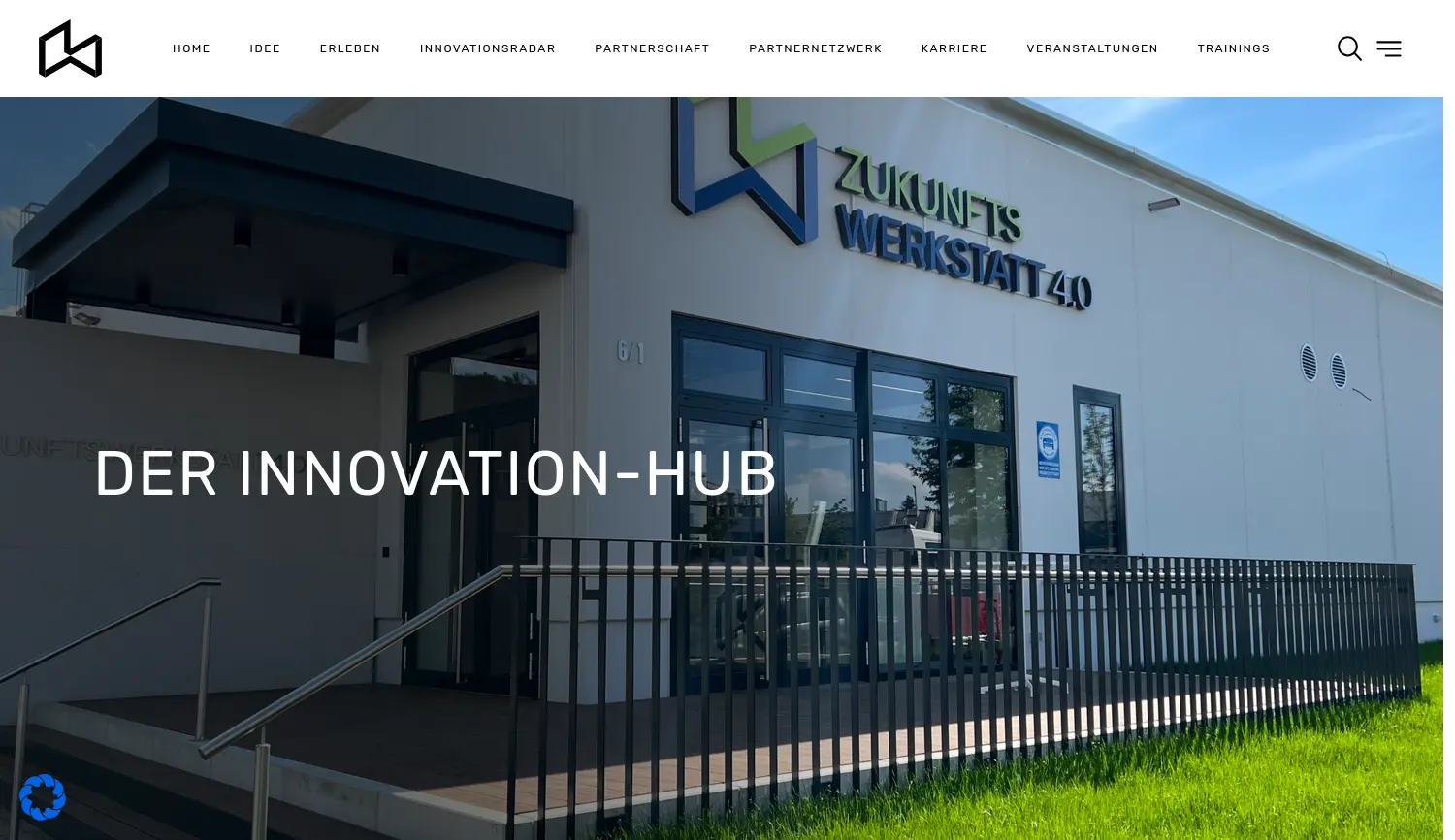 Website der Firma Betreibergesellschaft Zukunftswerkstatt 4.0 mbH