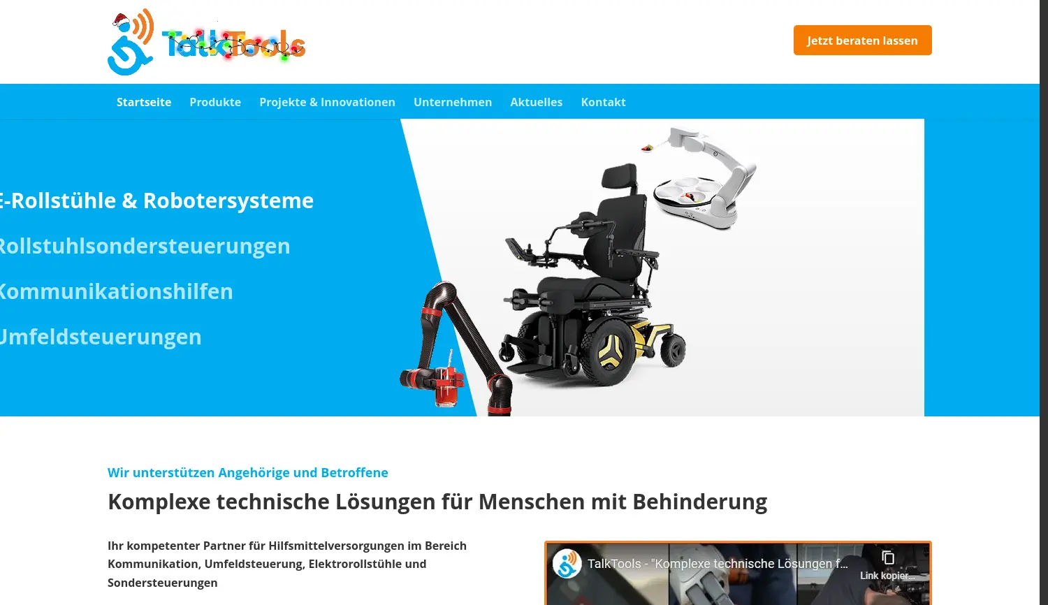 Website der Firma TalkTools GmbH
