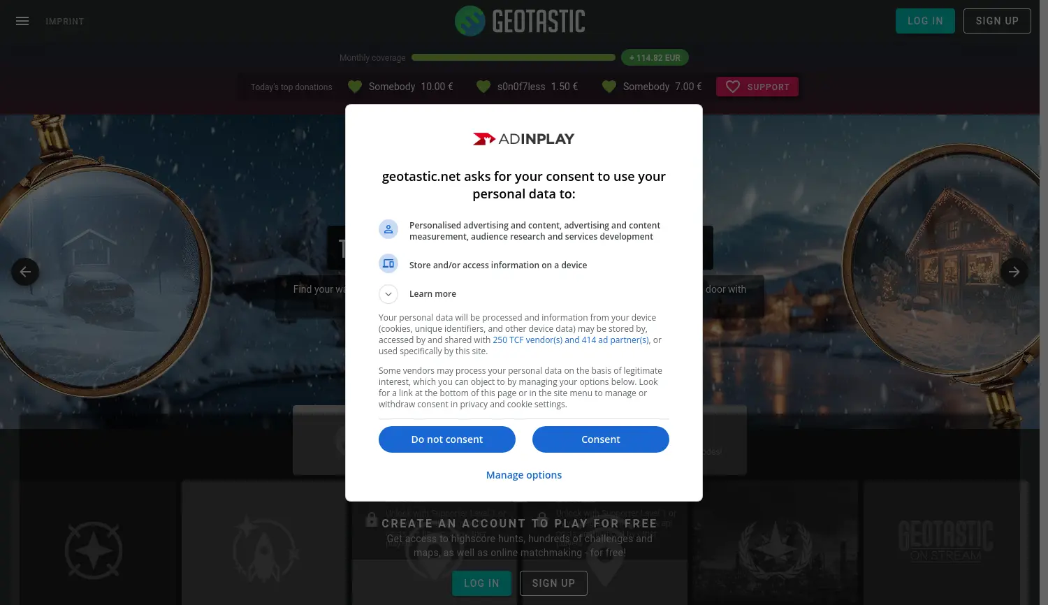 Website der Firma Geotastic