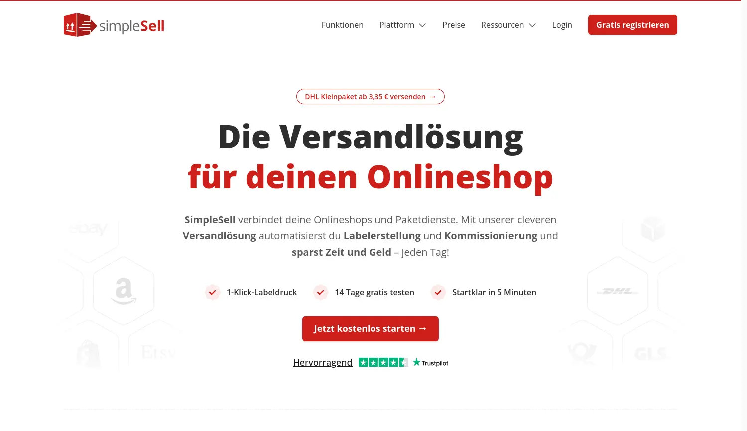 Website der Firma SimpleSell GmbH