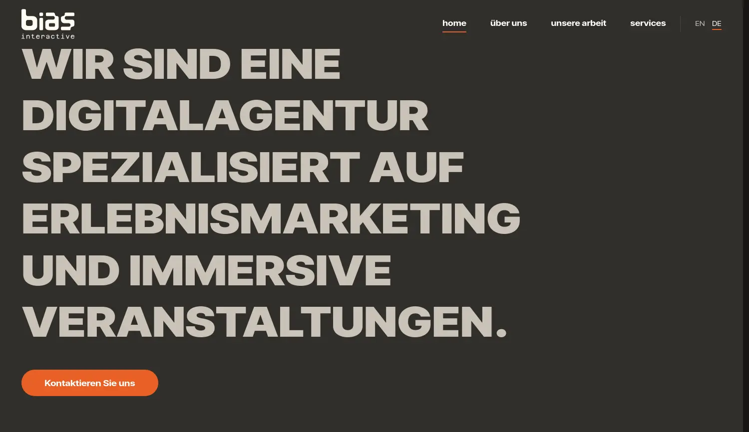 Website der Firma bias Interactive GmbH