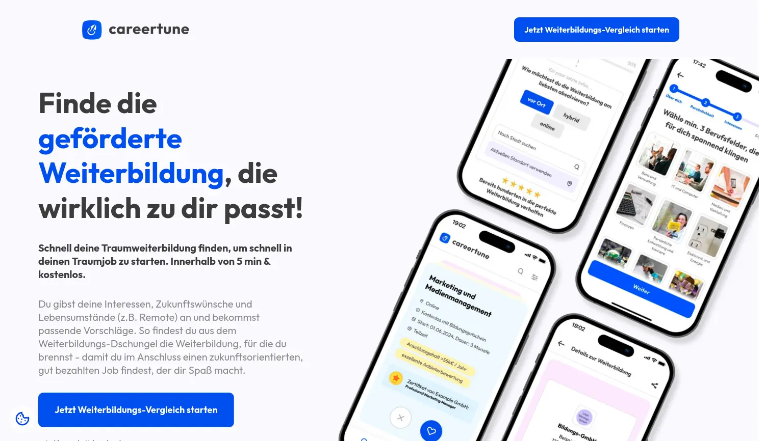 Website der Firma Careertune UG (haftungsbeschränkt)