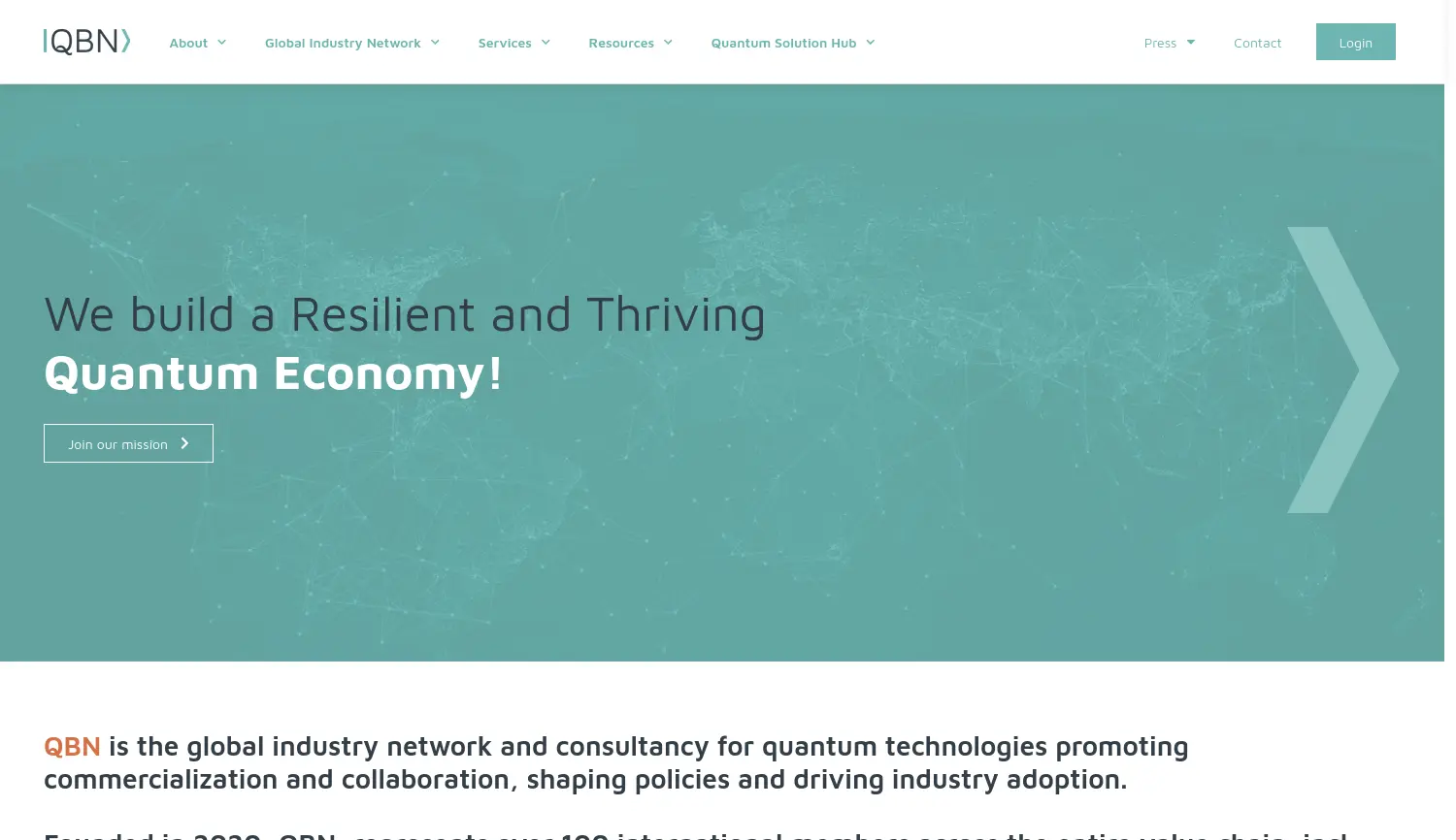 Website der Firma Quantum Business Network (QBN)