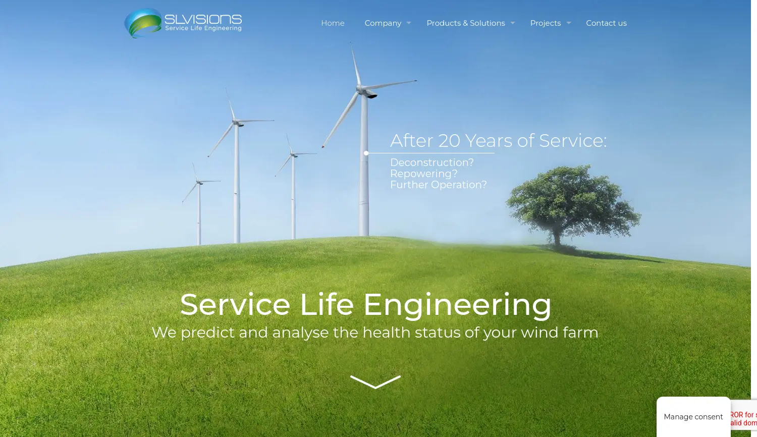 Website der Firma SL Visions