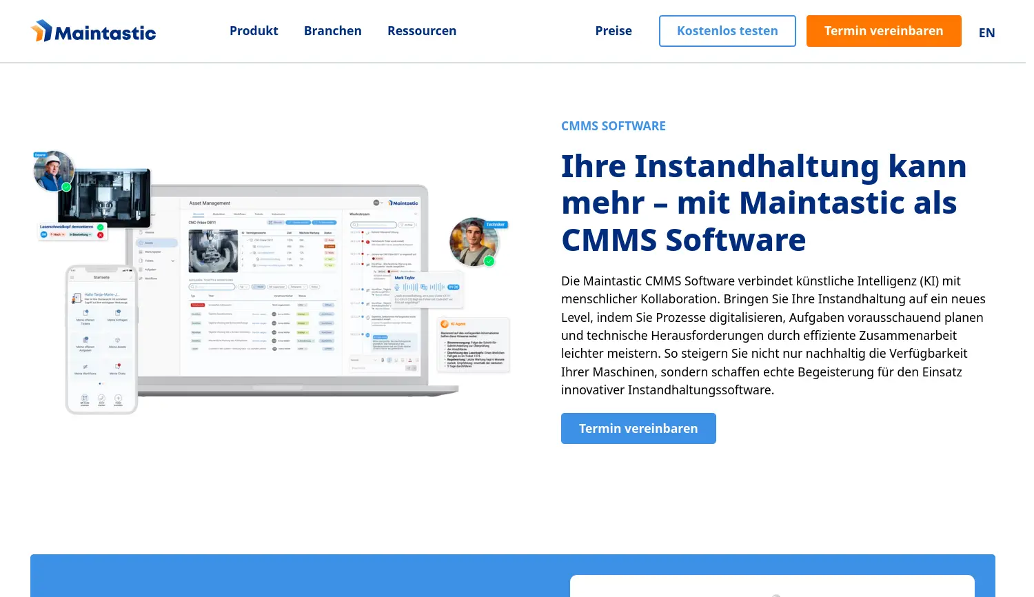 Website der Firma Maintastic GmbH
