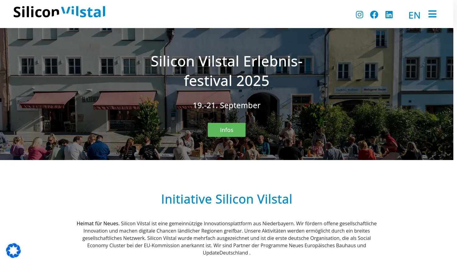 Website der Firma Silicon Vilstal gGmbH