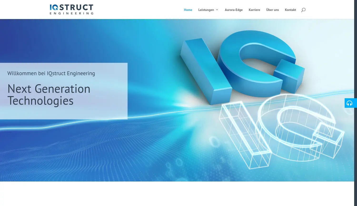 Website der Firma IQstruct Engineering GmbH