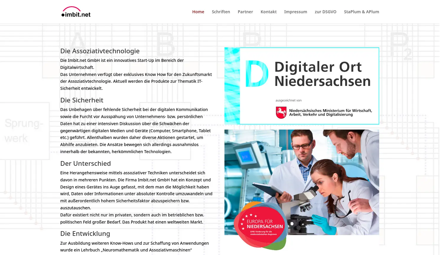 Website der Firma Imbit.net GmbH