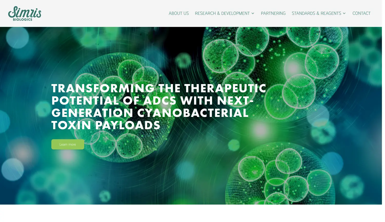 Website der Firma Simris Biologics GmbH