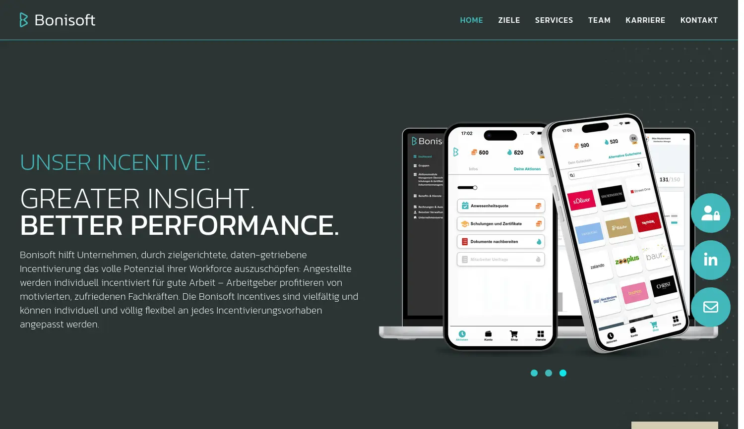 Website der Firma BoniSoft Technologies GmbH