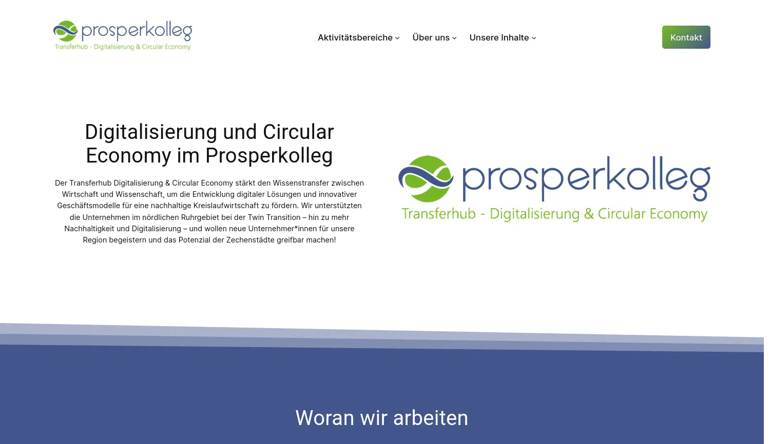 Website der Firma Prosperkolleg e.V.