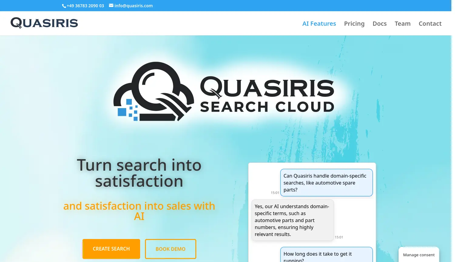 Website der Firma Quasiris GmbH