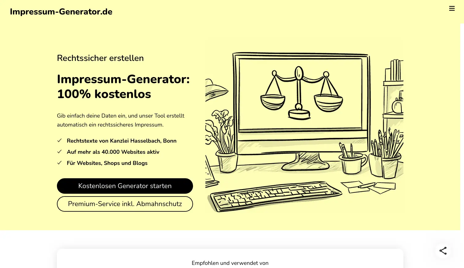 Website der Firma Impressum-Generator