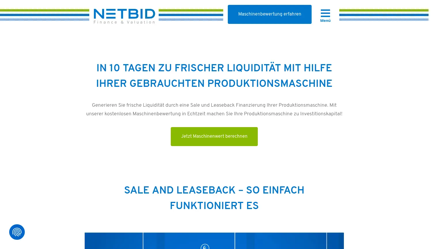 Website der Firma NetBid Finance GmbH