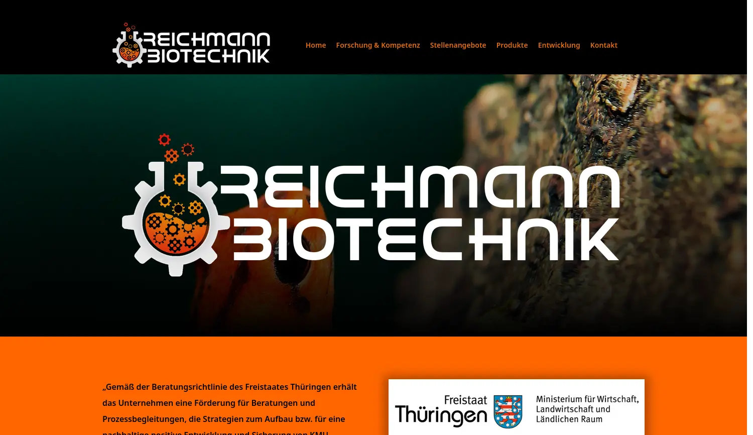 Website der Firma Reichmann Biotechnik