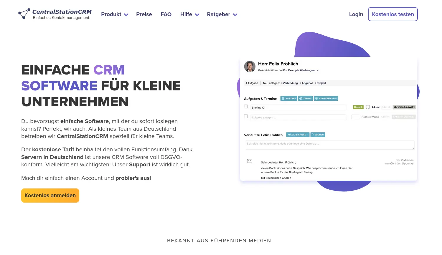 Website der Firma 42he GmbH