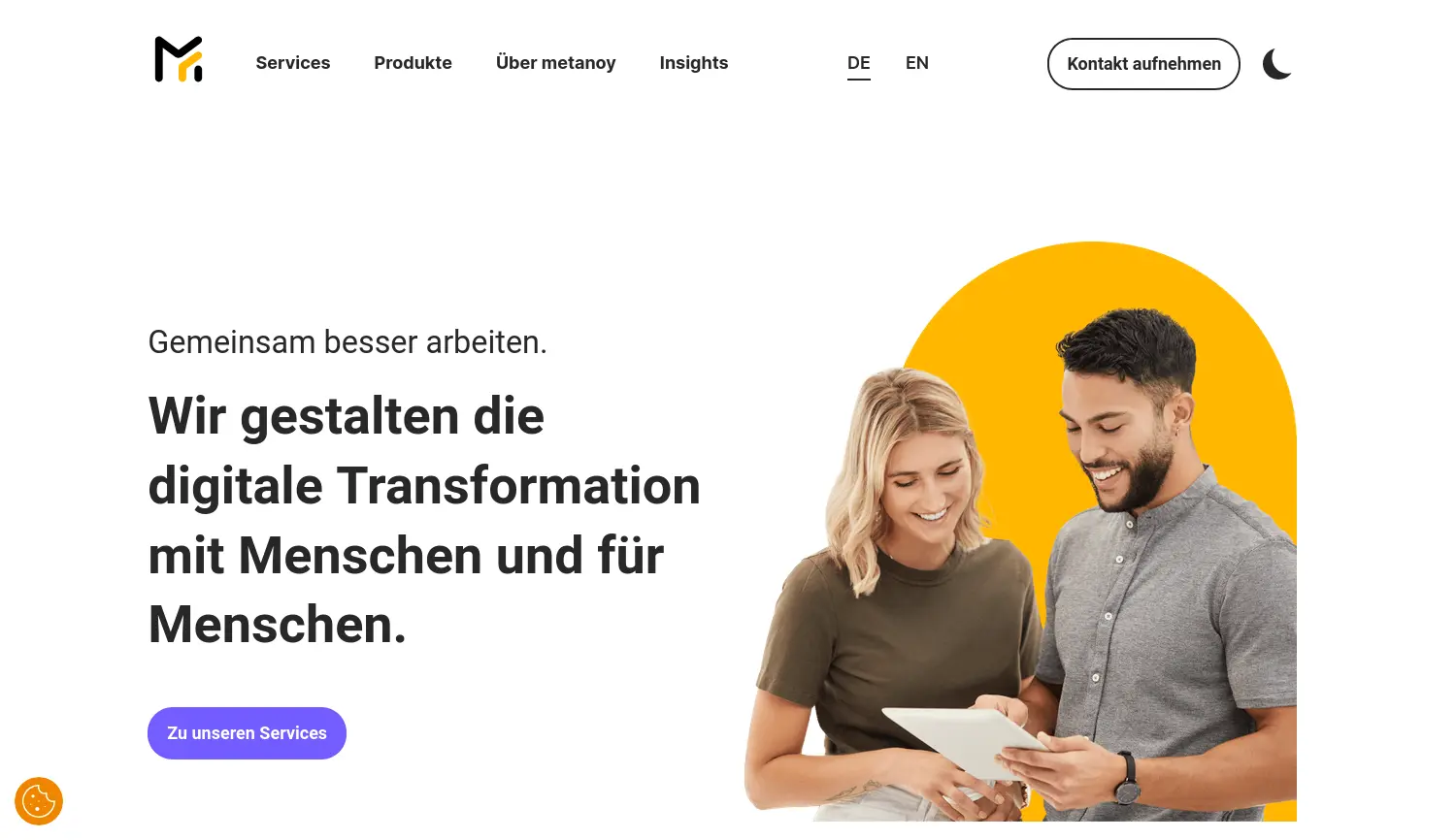 Website der Firma metanoy GmbH