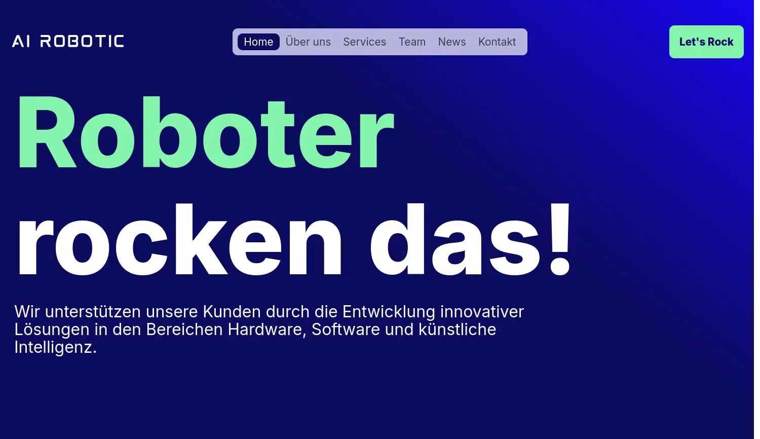 Website der Firma AI Robotic GmbH