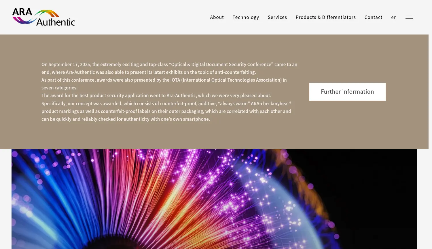 Website der Firma Ara-Authentic GmbH