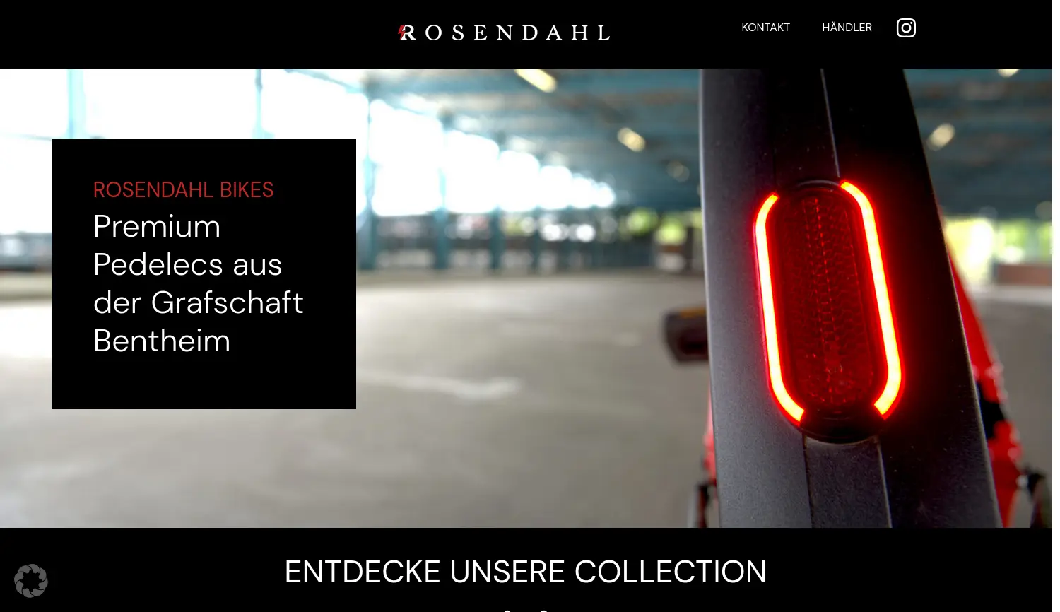 Website der Firma Rosendahl Bikes GmbH