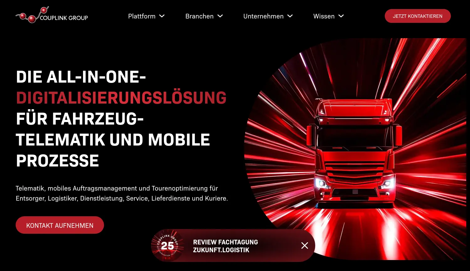 Website der Firma Couplink Group AG
