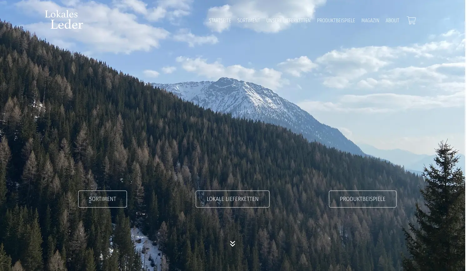 Website der Firma Lokales Leder