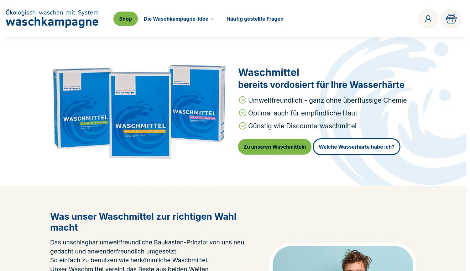 Website der Firma Waschkampagne GmbH