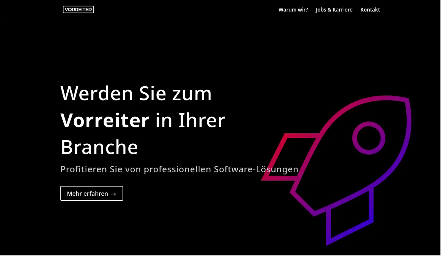 Website der Firma Vorreiter Technologie GmbH