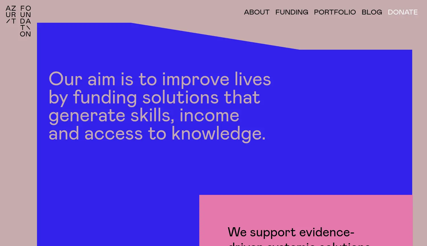 Website der Firma Azurit Foundation gGmbH