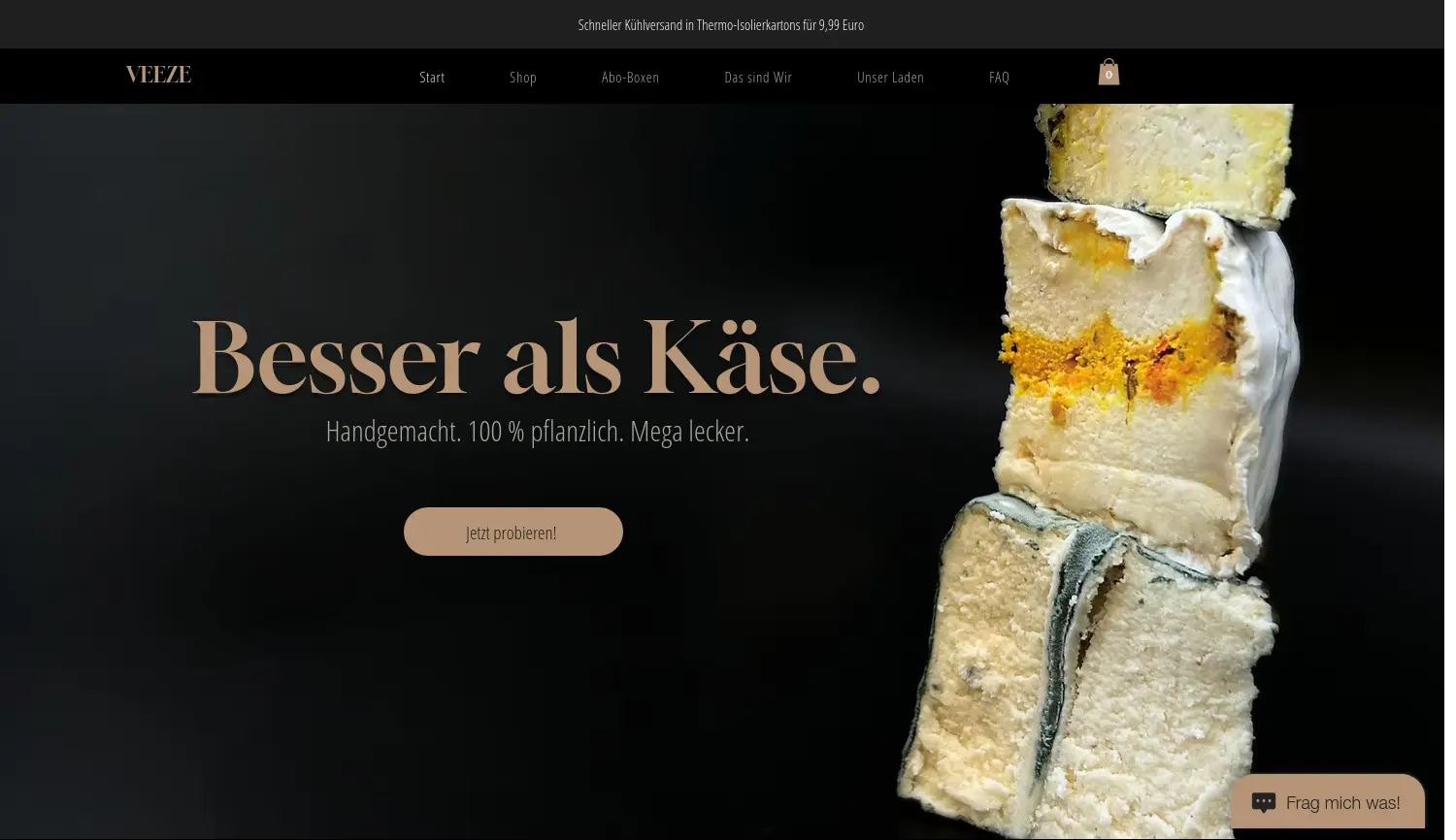 Website der Firma VEEZE GmbH