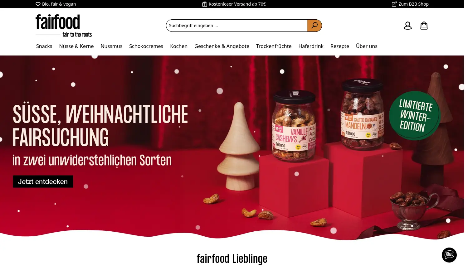 Website der Firma fairfood Freiburg GmbH