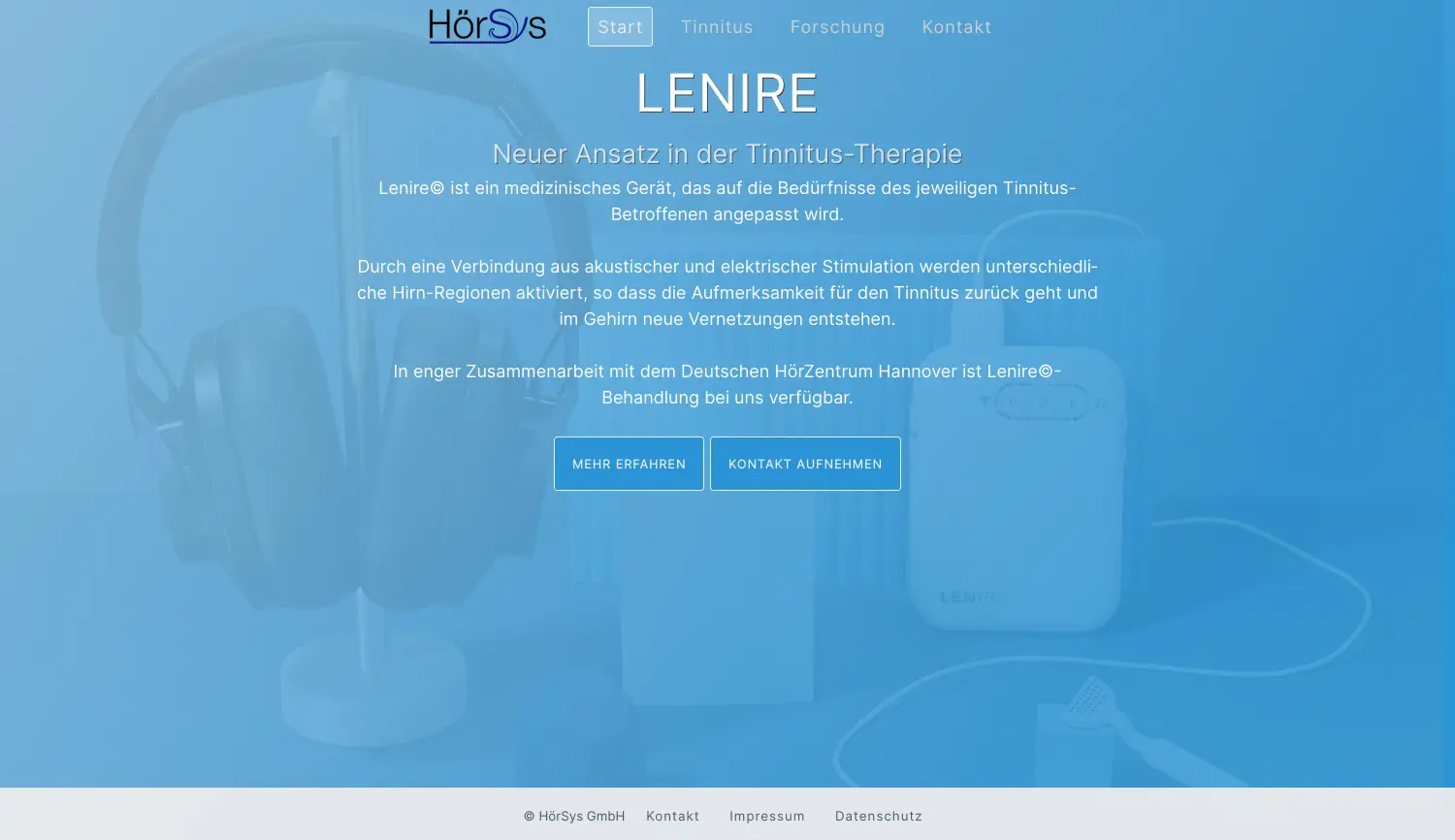 Website der Firma HörSys GmbH