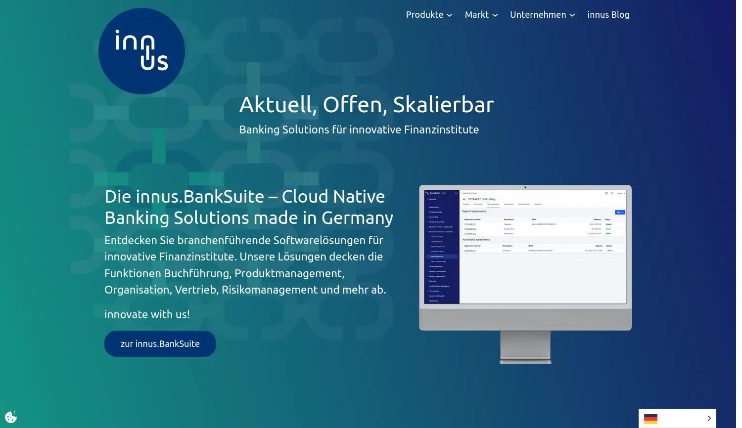 Website der Firma innus GmbH