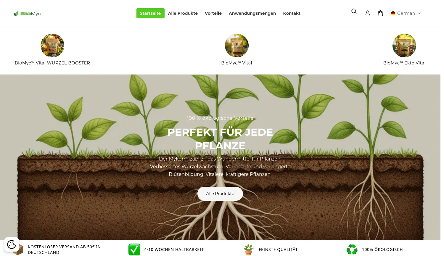 Website der Firma BioMyc Environment GmbH