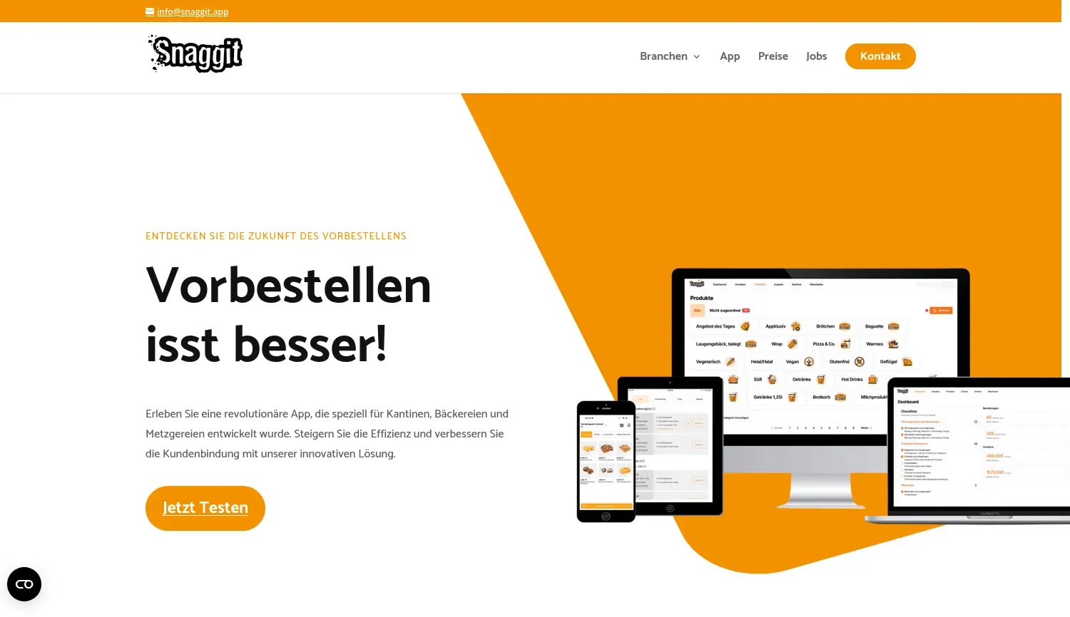 Website der Firma Snaggit UG