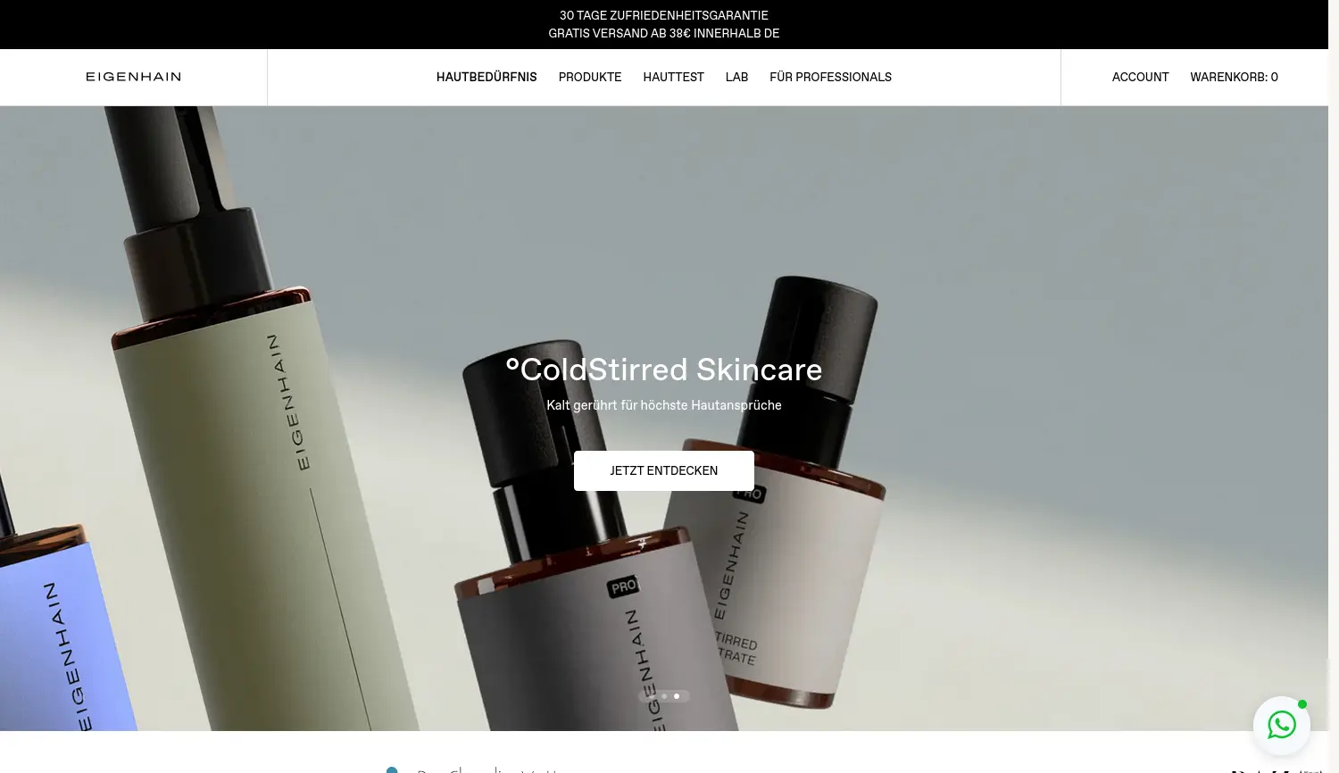 Website der Firma EIGENHAIN GmbH