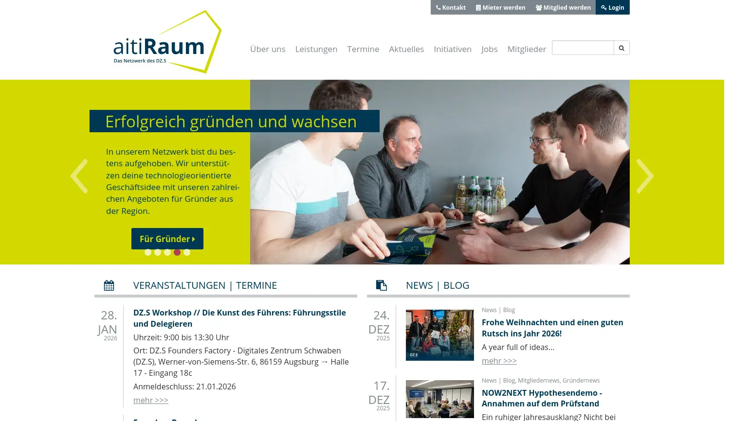 Website der Firma aiti-Park GmbH