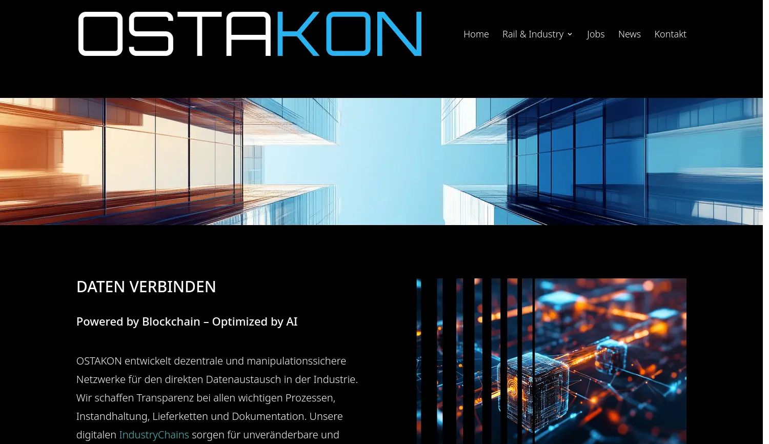 Website der Firma Ostakon GmbH