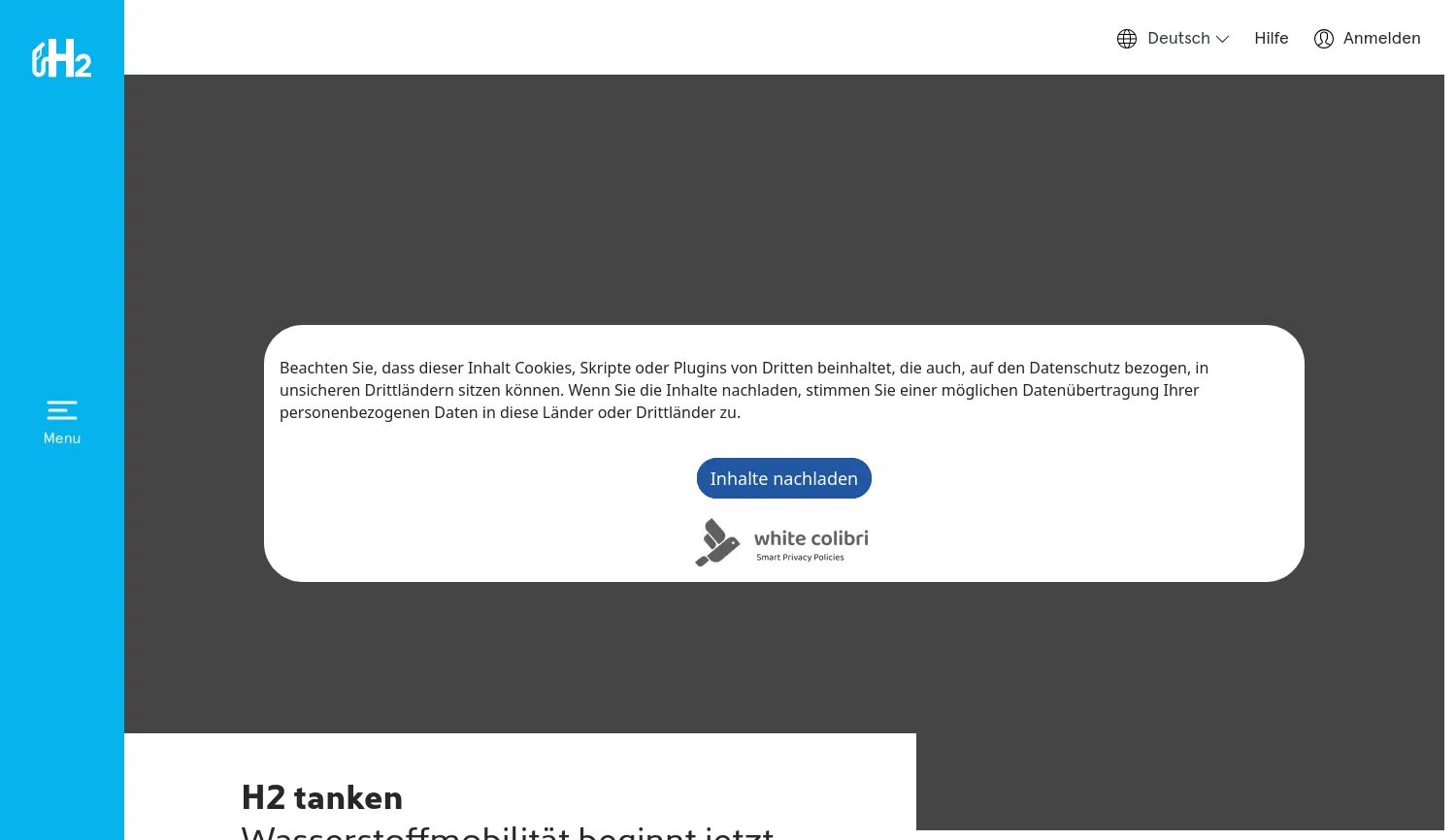 Website der Firma H2 MOBILITY Deutschland GmbH & Co. KG