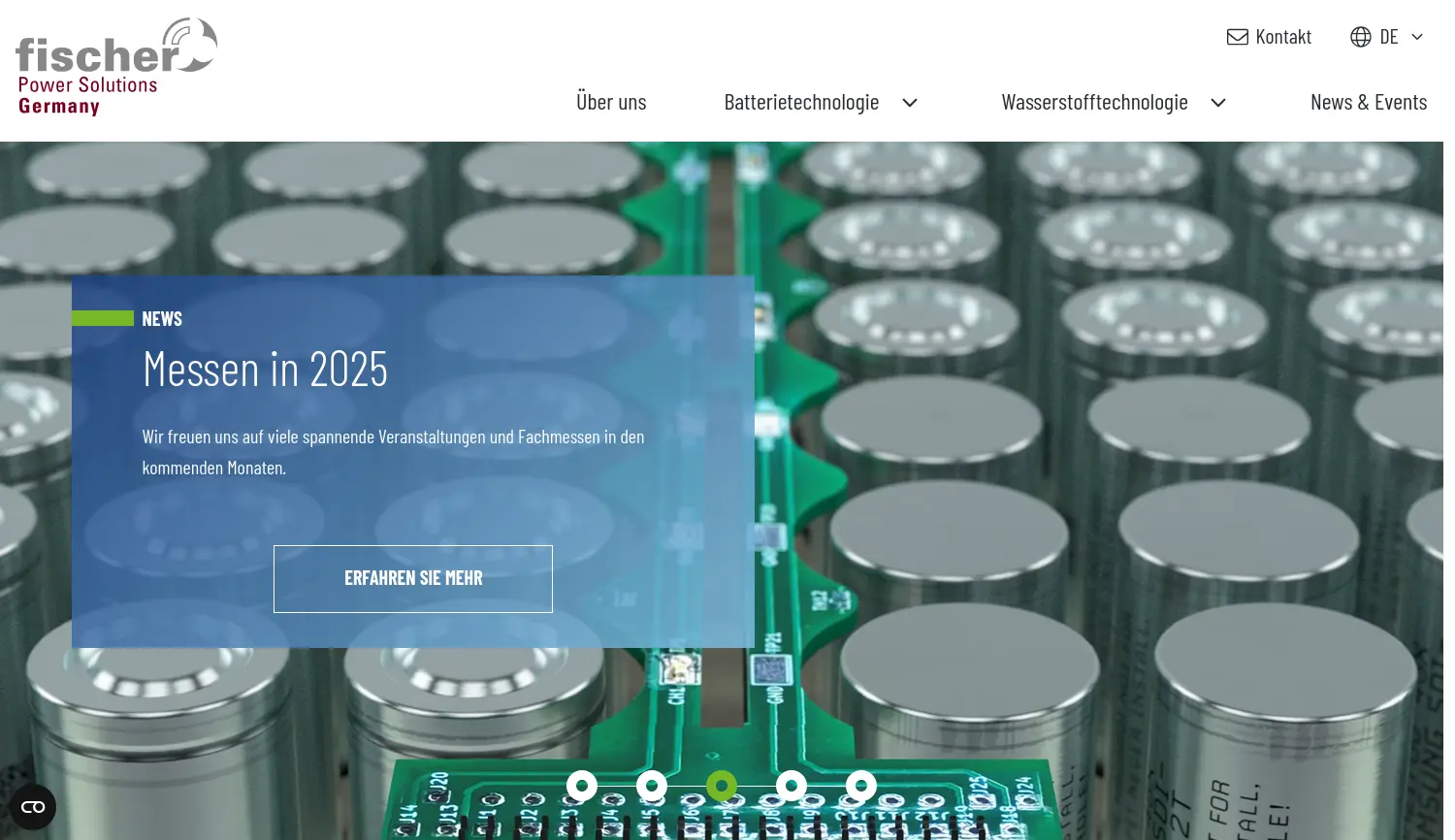 Website der Firma fischer Power Solutions GmbH