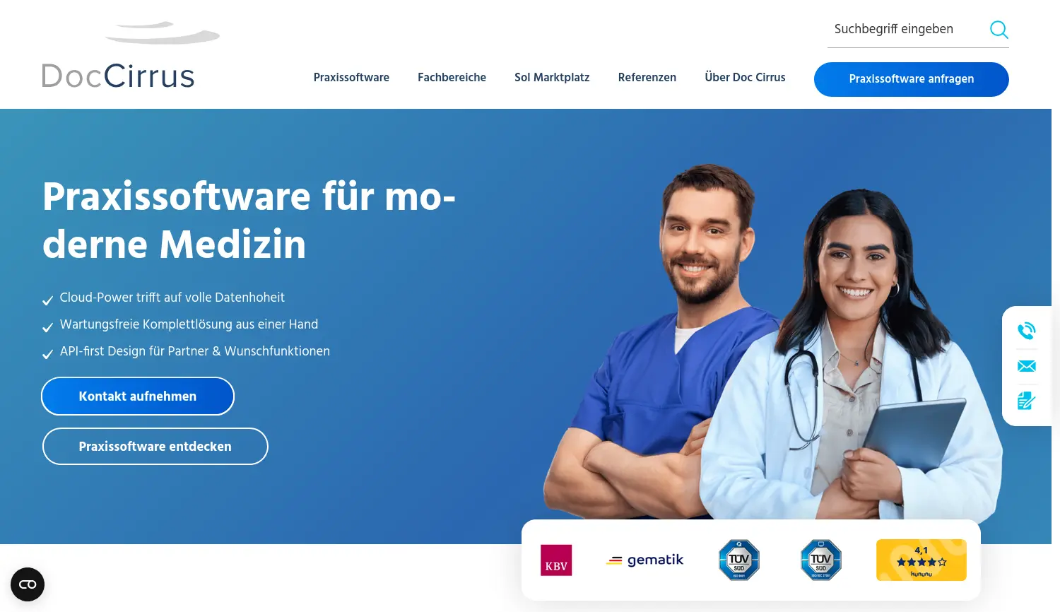 Website der Firma Doc Cirrus GmbH